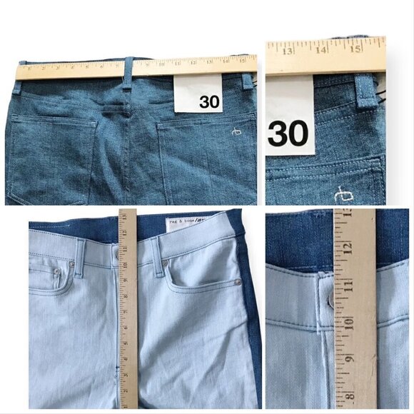NWT Rag & Bone‎ High Waist Skinny Jeans size 30, Double blues - Picture 10 of 13